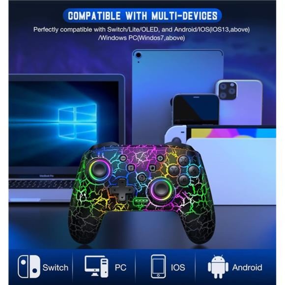 Switch Controller, Wireless Switch Pro Controller w/ Programmable Function Black - Picture 2 of 6